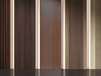 Wood color wall panel Grille panel Wood veneer decorative panel Great wall panel 3d model