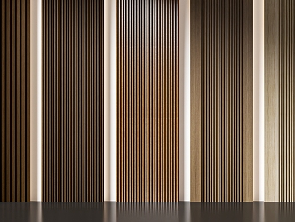 Wood color wall panel Grille panel Wood veneer decorative panel Great wall panel 3d model