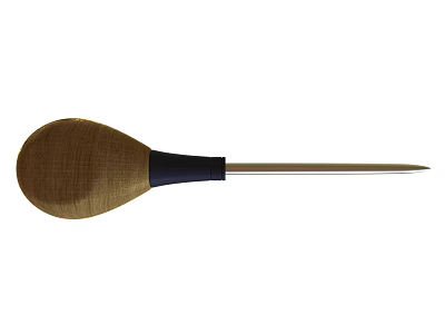 Durable Manual Agricultural Tool With Wooden Handle Black Grip And Metal Tip For Farming Work 3d model