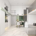 Light Luxury Apartment Open Kitchen Interior Design With Modern Island And Cabinets
