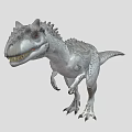 Grey And White Spotted Dinosaur Reptile Figure With Textured Skin