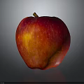 Fresh Red Apple With Glossy Surface And Juicy Appearance On Gray Background