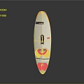 White Surfboard Recreation Equipment With Orange Edge And Non slip Water Sports Design