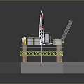 Offshore Oil Drilling Platform With Drilling Tower Helicopter Storage Tanks And Ladder