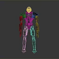 Detailed Sci Fi Game Movie Character Robot With Red Eyes And Mechanical Armor