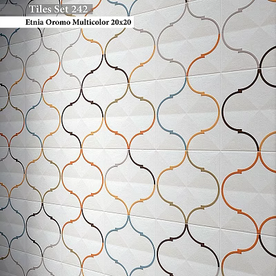 Tile Components With Geometric Patterns And Colorful Lines For Wall Design 3d model