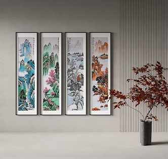 New Chinese Landscape Painting Decorative Painting 3d model