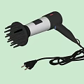 Smart Hair Dryer With Multiple Nozzle Attachments And Power Plug Cord