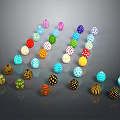 Colorful Patterned Glossy Spherical Decorative Ornament Set With Diverse Designs For Home