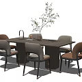 Modern Dining Table and Chair Combination Dining Table and Chair 3d model