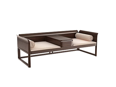 Elegant Modern Sofa Design With Wooden Frame Cushioned Seats And Center Table 3d model