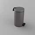 Gray Pedal Operated Trash Can With Lid For Home Use Modern Design