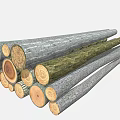 Pile Of Natural Wooden Logs Stacked With Various Sizes And Bark Texture Details