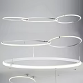 Modern Pendant Light with Multiple Circular Rings and Sleek LED Lighting Design 3d model