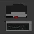 Vintage Computer System With Monitor Keyboard And Green Screen