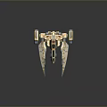 Futuristic Sci Fi Spaceship Model With Camouflage Pattern Sleek Wings And Metallic Details