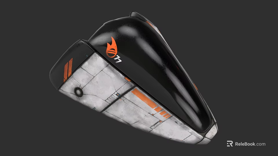 Black Orange Sports Protective Gear with 77 Logo and Durable Design 3d model 