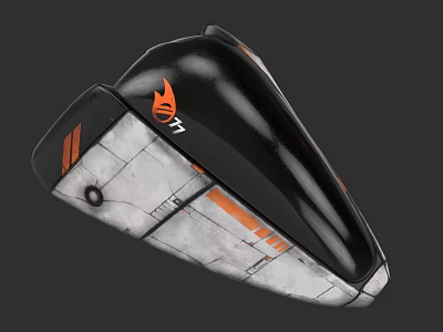 Black Orange Sports Protective Gear with 77 Logo and Durable Design 3d model