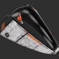 Black Orange Sports Protective Gear with 77 Logo and Durable Design