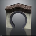 Traditional Architectural Design With Dark Brown Tiled Roof Circular Arch And Light Walls