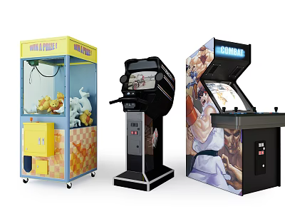 Entertainment Appliances Featuring Claw Crane Bubble And Classic Arcade Game Machines 3d model