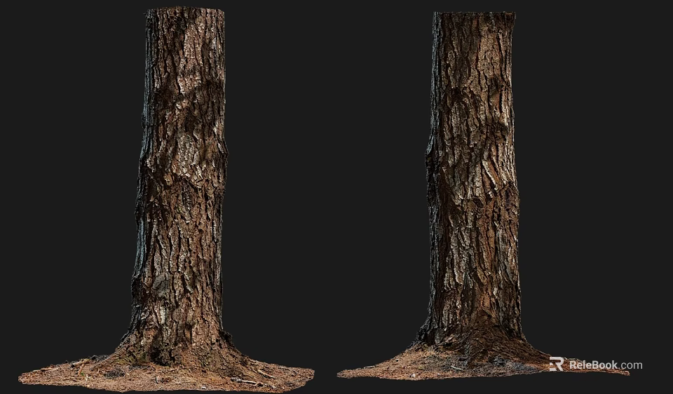 Natural Tree Trunk Design Floor Lamp For Modern Home Interior Lighting 3d model 