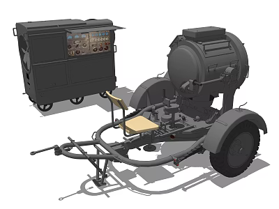 Retro searchlight power supply box 3d model