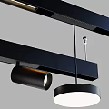 Modern Interior Lighting Design With Ceiling Mounted Downlights And Spotlights Track Linear Lights 3d model