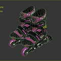 Pink And Black Roller Skates With Shiny Wheels For Recreational Sports Use