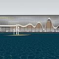 Sales office curve of modern demonstration area 3d model