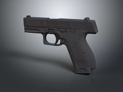 Modern Black Tactical Handgun Firearm With Ergonomic Grip And Sleek Design 3d model
