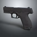 Modern Black Tactical Handgun Firearm With Ergonomic Grip And Sleek Design