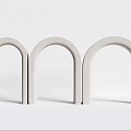 Three White Arch Decorative Sculptures In Minimalist Design Style 3d model