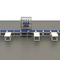 Industrial Equipment With Metal Frames Blue Components And Automated Production Line