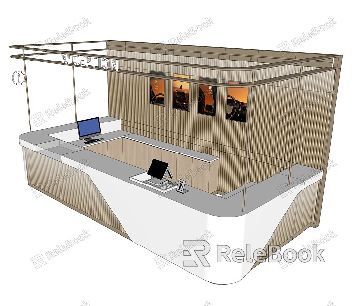 Modern shopping mall service desk model