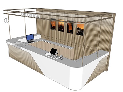 Modern shopping mall service desk model