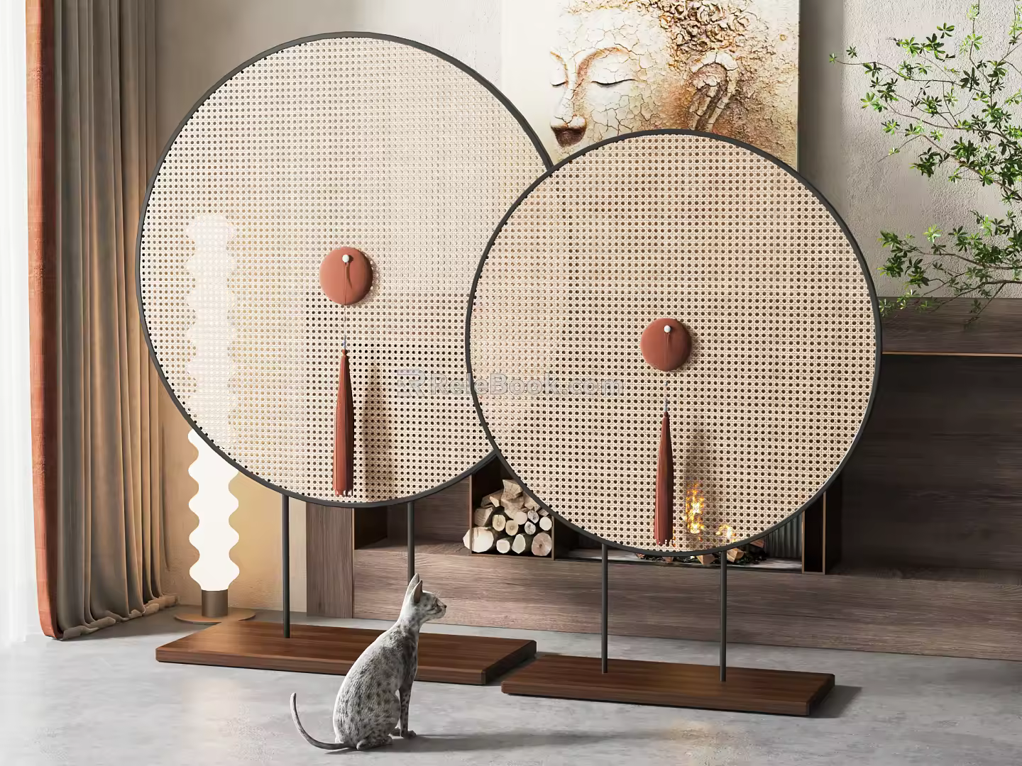 New Chinese-style partition screen partition 3d model