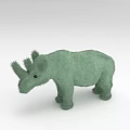 Green Plush Rhino Stuffed Toy With Soft Fur And Cute Appearance