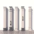 New Chinese Style Column Villa Corner Column 3d model