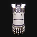 Ancient Roman Armor Design With White Purple Straps Pendants And Segmented Skirt
