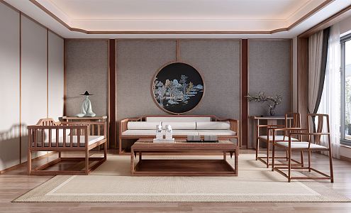 New Chinese Living Room 3d model