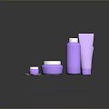 Purple Essential Daily Life Supplies Including Scissors Bottles Tubes And Round Lids