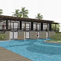 Luxury Detached Villa Surrounded By Tropical Palms With Swimming Pool And Outdoor Space