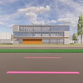 Modern Industrial Factory Building Multi-storey Factory Building Modern Factory Building Square Factory Building Multi-storey Office 3d model