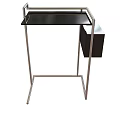 Iron Art Table With Black Tabletop Iron Frame And Side Storage Compartment