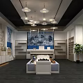 Traditional Chinese Store Interior With Shelves Traditional Clothes Counter And Decorative Painting