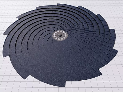 Garden Landscape Spiral Paving Design With Circular Central Pattern And Layered Rings 3d model