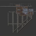 Sturdy Industrial Metal Working Platform With Railings And Steel Support Structures