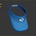 Stylish Blue Visor Hat with White Paw Print Design for Summer Sun Protection