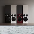 Modern Front Load Washing Machines In Black White Red And Side By Side Design